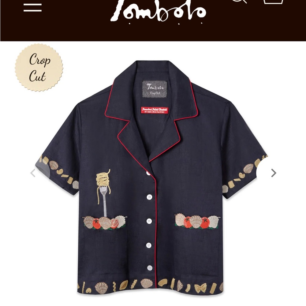 Tombolo Navy Button Down Women's Shirt
